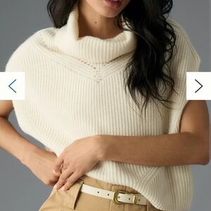 Anthropologie Cream Cowl Neck Sweater
